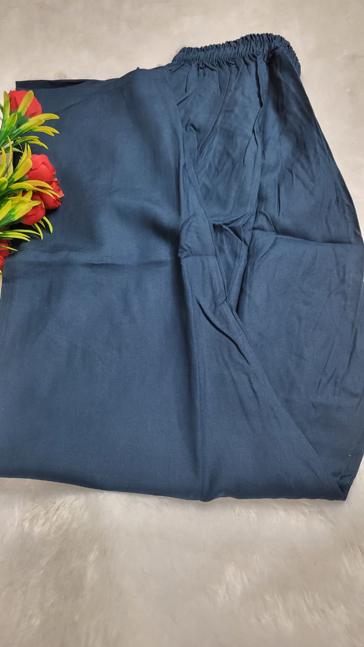 Embroidered Navy Blue Co-ord Set